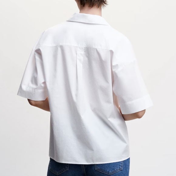 MANGO Cotton Cross Shirt - White - Size 2 - Picture 2 of 11